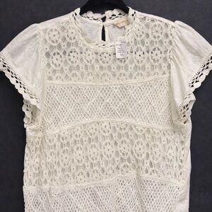 Jennifer & Grace White Lace Women's Top size M